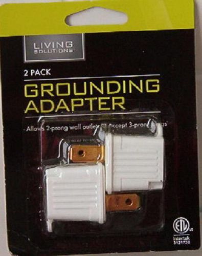 Living Solutions Electric Plug 3 Prong Grounding adapter to 2 Prong Outlet
