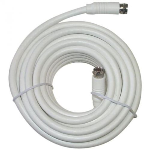 25&#039; White Rg-6 H.D. Coax With Fittings Black Point TV Wire and Cable