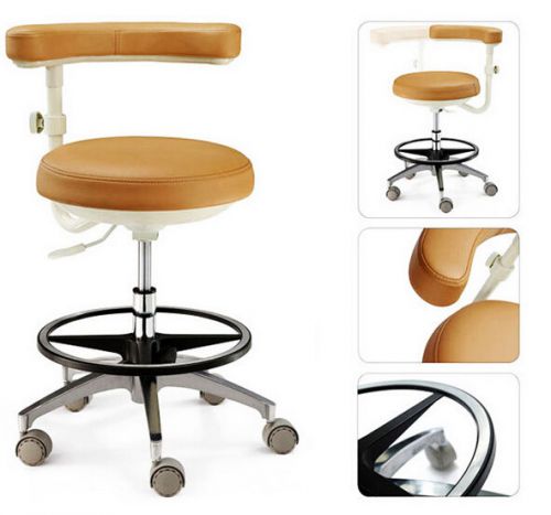 Dental chair office stools for doctor or assitant adjustable mobile leather new for sale