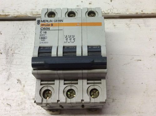 Merlin Gerin Square D Multi 9 C60N C16 16 Amp 3 Pole Circuit Breaker