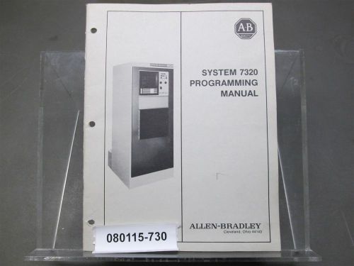 Allen Bradley Series 7320 CNC Programming Manual Pub. 7320-800
