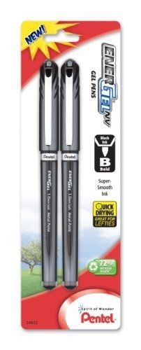 Pentel EnerGel NV Liquid Gel Pen, 1.0mm, Bold Line, Capped, Metal Tip, Black