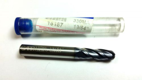 19/64&#034; garr 18187 carbide 4 flute tialn ball end mill (q 431) for sale