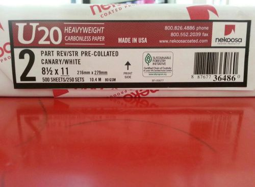 FACTORY NEW 2 PART CARBONLESS NCR PAPER 250 SHEETS/125 SETS/8.5 X 11/#1 Brand