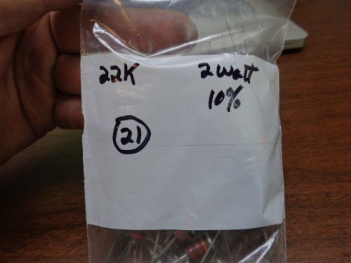 21pcs. 22K Ohm 2 Watt 10%  Carbon Comp resistors Vintage  NOS Ohmite Brand
