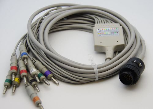 KENZ 10 Lead ECG/EKG Cable AHA Banana 4.0mm FDA/CE Approved, new , in  USA