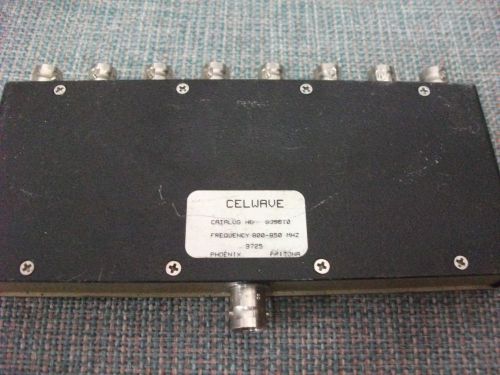 RF Celwave Power Divider Splitter 8x BNC 800 -850MHz