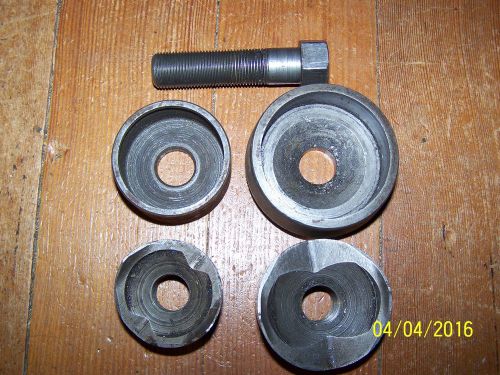 2 GREENLEE METAL PUNCH KNOCKOUT PUNCHES, DIES W/DRAW BOLT 2&#034; &amp; 1 1/2&#034;