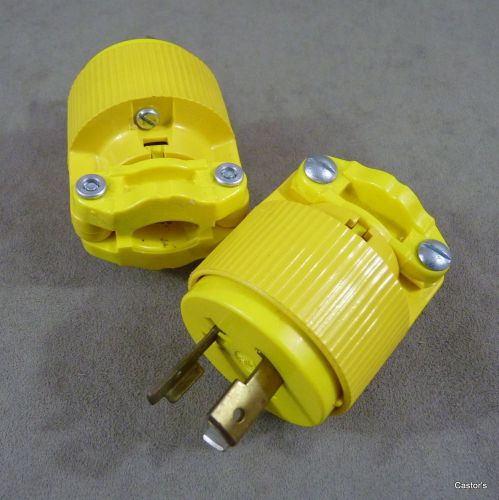 Lot of 2 P&amp;S Pass &amp; Seymour 20Amp 125V Male Locking Plug Connectors