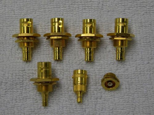 Lot of 7 Various SMB Bulkhead Adapters, Gold Plated