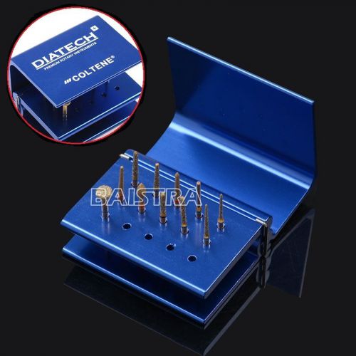 11PCS Dental Diamond Burs Crown&amp; Bridge Kit DIATECH Gold 250065AA Sweden Made