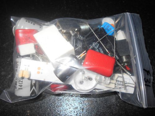Lot of mixed electronic component parts plug ic capacitor resistor grab bag f31 for sale