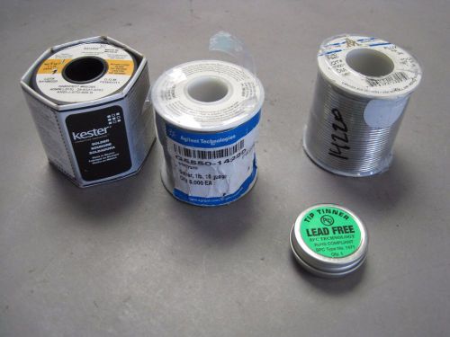 Three pounds unused kester rosin core solder different gauges + tip tinner vgc for sale