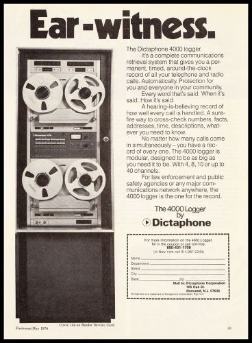 1978 DICTAPHONE The 4000 LOGGER vintage print ad