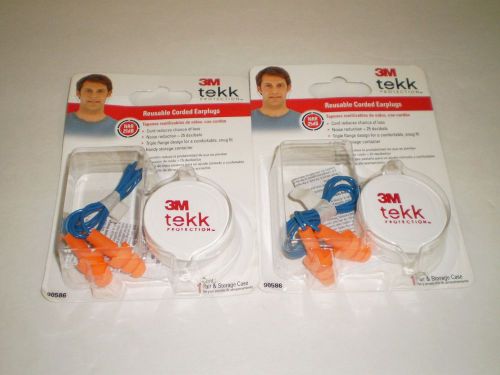 2  3M tekk Protection  Reusable corded earplugs 90586 NIP  NRR 25 dB