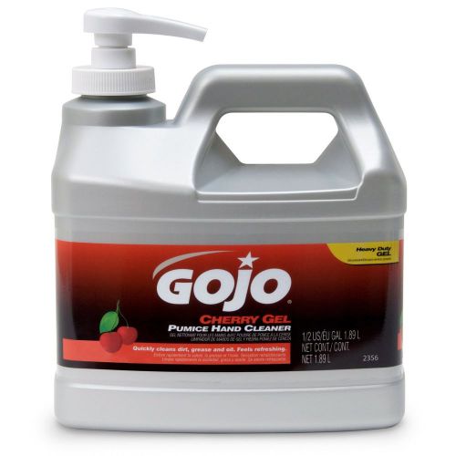 Gojo 2356-04 cherry gel pumice hand cleaner 1/2 gallon bottle (pack of 4) for sale