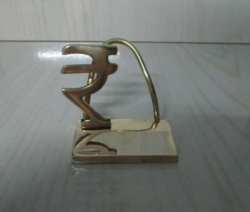 Table Top Brass Finish Business Card Holder