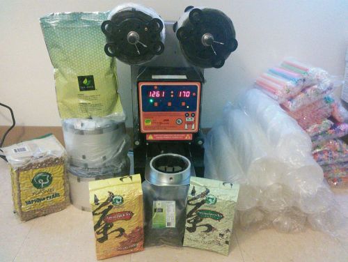 Tea zone et-999 bubble tea sealing machine and suplies for sale