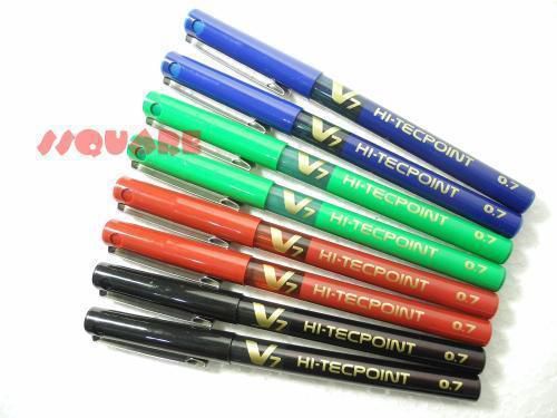 8 x Pilot V7 Hi-Tecpoint 0.7mm Pure Liquid Ink Rollerball pen, Mixed Color