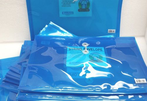 6 Beautone String Envelopes Legal Size Blue With CD Pocket Media Storage 36652