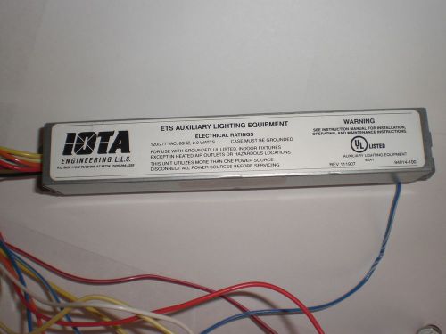 Iota engineering ets auxiliary lighting equipment 120/277 vac, 60hz, 2.0 watts for sale