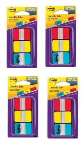 Post-it 264 Colorful DURABLE INDEX TABS * Red Yellow Blue Colors *