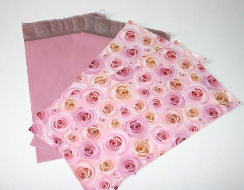 100 6x9 ROSES and PALE PINK Poly Mailers Shipping Bags 50 Each