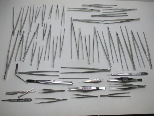 Lot of 50 stainless steel surgical forceps tweezers weck v. mueller jarit german for sale