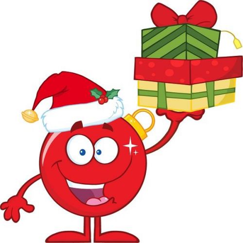 30 Custom Christmas Red Ball With Gifts Personalized Address Labels