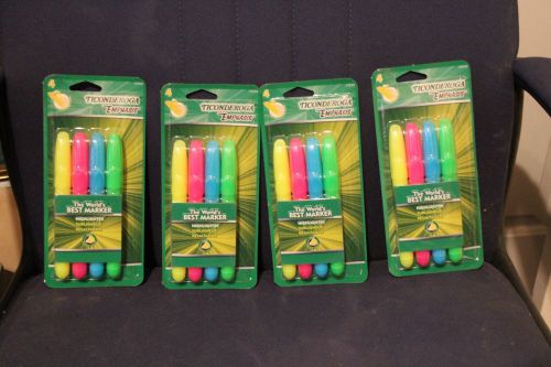 4 Ticonderoga Emphasis Fluorescent Highlighters, Chisel Tip,4 Pacsk of 4 (47074)