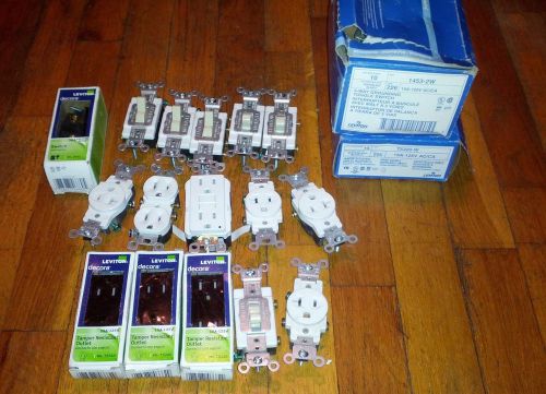 Lot of 34 Misc Leviton Outlets &amp; Switches - New but not all boxed