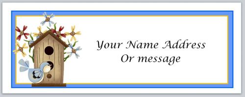 30 Personalized Return Address Labels Birdhouse Buy 3 get 1 free (c11)