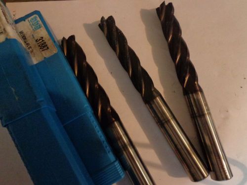SGS 5/8&#034; EXT LONG SOLID CARBIDE END MILL LOT OF 3 (4 FLUTES)