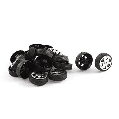 Uxcell? plastic roll 2mm dia shaft car truck model toys wheel 20mmx6mm 20pcs for sale