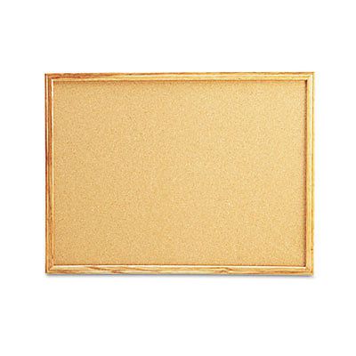 Cork board with oak style frame, 24 x 18, natural, oak-finished frame, 1 each for sale