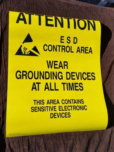 20 signs Desco 36100 Beware Sensitive Electronic Devices Wear Grounding NOS