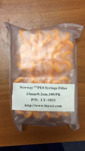 PES Syringe Filter 13mm/0.2u  ,100/PK, HPLC, LY-1021