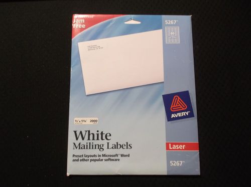 AVERY White Mailing Labels (1/2&#034;x1-3/4&#034;) - #5267 - 16 Sheets (1280 Labels)