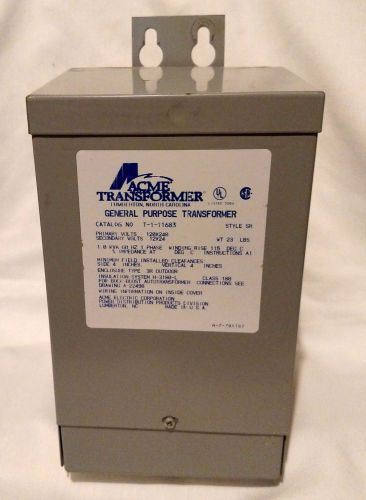 Acme electric corp t-1-11683 - buck and boost, 120/240v, 1kva transformer for sale