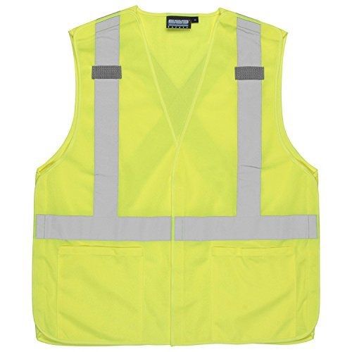 ERB 61733 S101 Class 2 5-Point Break Away Safety Vest, Lime Green, Medium