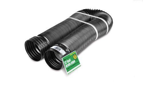 Flex-Drain 51710 Flexible/Expandable Landscaping Pipe, Solid, 4&#034; By 12-Fe