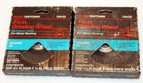 Two (2) Sears/Craftsman 28432 4-1/2” Grinding Wheel for Metal