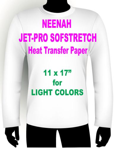 NEENAH JET-PRO SOFSTRETCH IRON ON INKJET TRANSFER PAPER 11 x 17&#034; - 5 COUNT