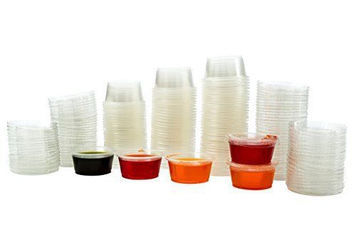 2 oz Jello Shot Plastic Tumbler Cups with Lids Translucent/Clear, 500 Pcs