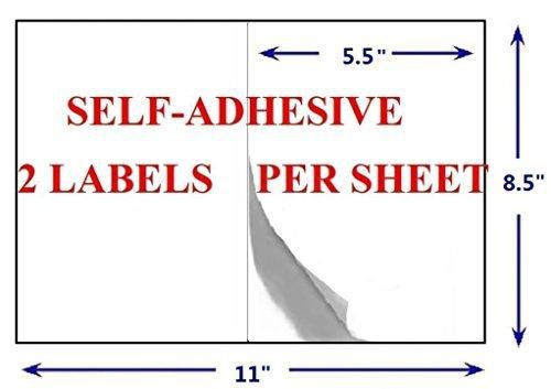 Generic Half Sheet Self Adhesive Shipping Lablels for Laser &amp; Inkjet Printers,