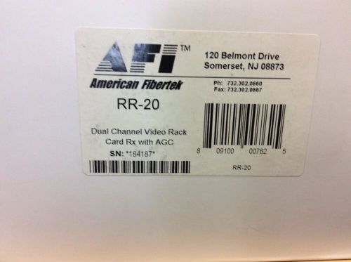 American Fibertek RR-20 Dual Channel Rack Video Card Receiver