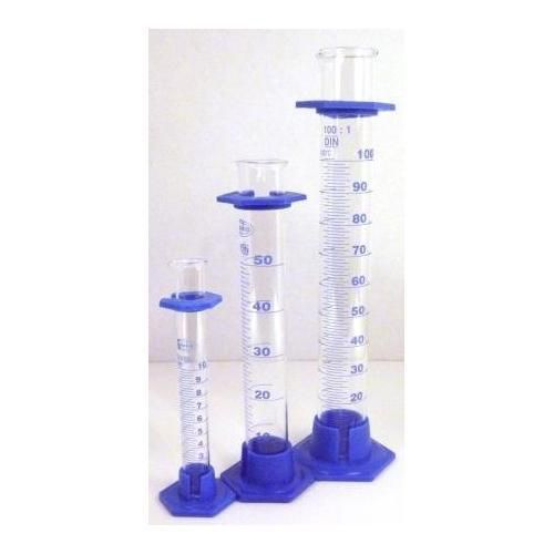 Seoh graduated cylinder set 10 50 and 100ml w/bumper new for sale