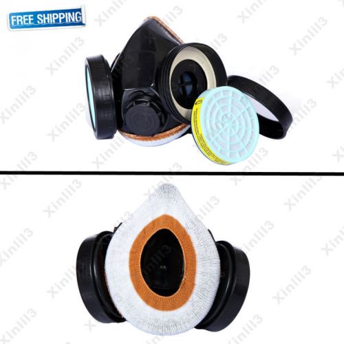 Gas mask anti-dust filter goggle chemical safety spraying facepiece respirator for sale