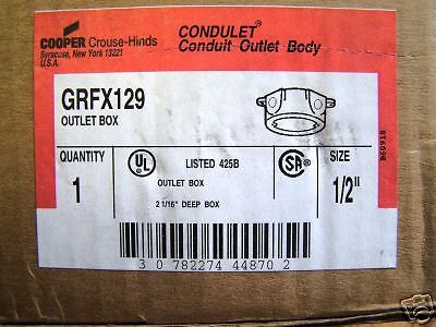 Crouse hinds tapped cast conduit outlet box grfx129 for sale