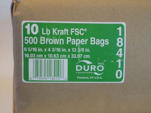 10 Lb Duro 18410 Brown Grocery Paper Bags 200 Pack 6 5/16 x 4 3/16 x 13 3/8 in.